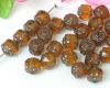 Glasschliffperlen Barock  6mm Topaz mit Bronzeauflage - 25 St�ck