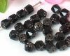 Fire Polished Bols 6mm Jet mit Silberauflage - 20 St�ck
