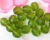 Glasschliffperlen  8mm Gr�n Oliv hell - 10 St�ck