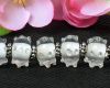 Lampwork Rondell Dotted Kristall - 6 St�ck