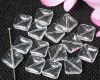 Glasperlen Quadrate 10 mm Kristall diagonal geb. - 25 St�ck