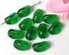 #Glasperlen Oliven dreikant 11 mm Smaragd Gr�n - 24 St�ck