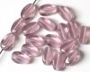#Glasperlen Oliven  9mm twisted Soft Amethyst - 20 St�ck