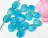 #Glasperlen Oval flach  9mm Aqua / T�rkis - 40 St�ck