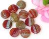 Glasperlen Schnecken 13mm Rot-Gr�n mel. - 20 St�ck