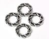 Metallringe � 15mm Flechtoptik antiksilber - 10 St�ck