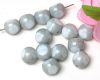 Glasperlen Window Cut 8mm Grau/Wei� - 15 St�ck