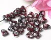 Glasperlen Chips 5x7 mm Rot/Silber - 30 St�ck