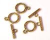 Knebelverschluss antikgold - 2 Sets