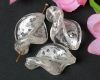 Glasperle Silverfoil twisted 27mm Klar/Silber - 4 St�ck