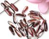 Dagger 10 x 3mm Crystal/Red/Brown - 50 St�ck