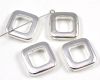 Kunststoffperlen Quadrate 21 mm Silber - 6 St�ck