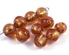 Lampwork Silverfoil Perlen 10mm Bernstein - 10 St�ck
