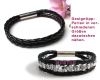 Lederarmband Unisex (PU) geflochten schwarz/braun - 1 St�ck