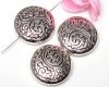 Kunststoffperlen Button 25 mm Silber - 10 St�ck