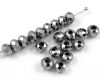 Facettierte Rondelle 4x6mm metallic silver steel - 1 Strang