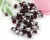 Glasschliffperlen  3mm Dark Red half Silver - 100 St�ck