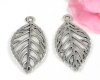 Metallanh�nger Blatt 50mm antiksilber - 2 St�ck