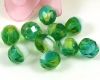 Glasschliffperlen  8mm Green-White Tricolor - 10 St�ck
