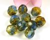 Glasschliffperlen  8mm Blue-Topas Bicolor - 15 St�ck