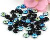 Glasperlen Linsen 6mm Jet AB - 50 St�ck