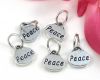 Metallanh�nger oval Peace - 5 St�ck