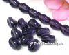 #Glasperlen Oliven twisted 13 mm Lila - 1 Strang